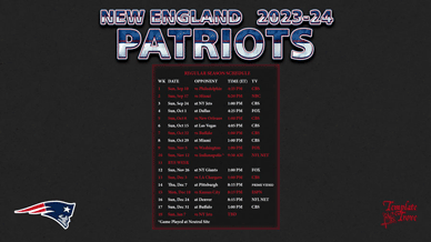 New England Patriots 2023-24 Wallpaper Schedule