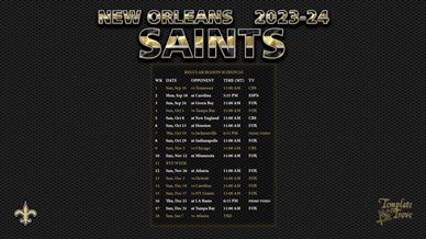 New Orleans Saints 2023-24 Wallpaper Schedule