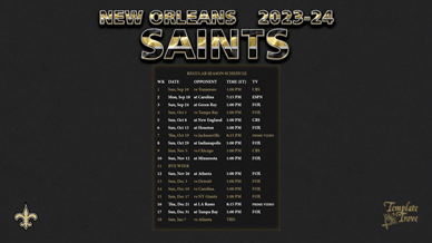 New Orleans Saints 2023-24 Wallpaper Schedule