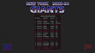 New York Giants 2023-24 Wallpaper Schedule