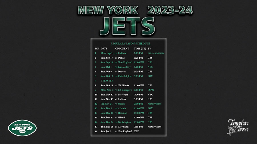 20232024 New York Jets Wallpaper Schedule