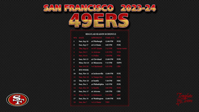 San Francisco 49ers 2023-24 Wallpaper Schedule