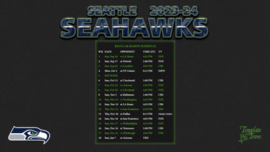 Seattle Seahawks 2023-24 Wallpaper Schedule