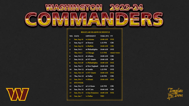 Washington Commanders 2023-24 Wallpaper Schedule
