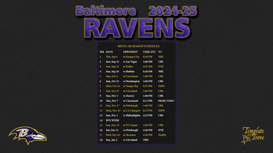 Baltimore Ravens 2024-25 Wallpaper Schedule