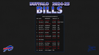 Buffalo Bills 2024-25 Wallpaper Schedule