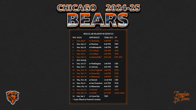 Chicago Bears 2024-25 Wallpaper Schedule