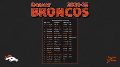 Denver Broncos 2024-25 Wallpaper Schedule
