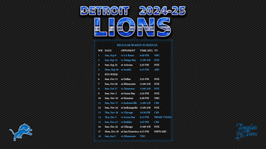Detroit Lions 2024-25 Wallpaper Schedule