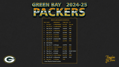 Green Bay Packers 2024-25 Wallpaper Schedule