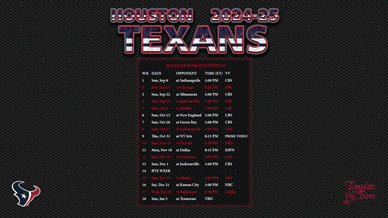Houston Texans 2024-25 Wallpaper Schedule