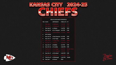 Kansas City Chiefs 2024-25 Wallpaper Schedule