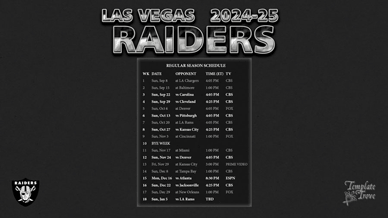 Las Vegas Raiders 2024-25 Wallpaper Schedule