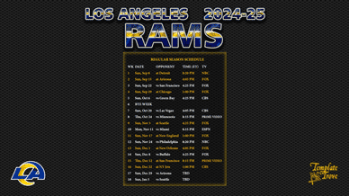 Los Angeles Rams 2024-25 Wallpaper Schedule