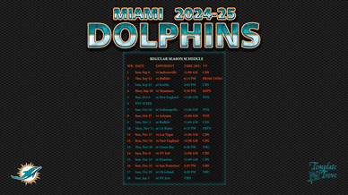 Miami Dolphins 2024-25 Wallpaper Schedule