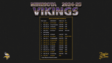 Minnesota Vikings 2024-25 Wallpaper Schedule