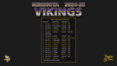 Minnesota Vikings 2024-25 Wallpaper Schedule