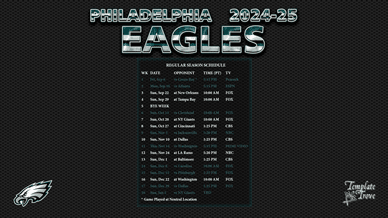 Philadelphia Eagles 2024-25 Wallpaper Schedule