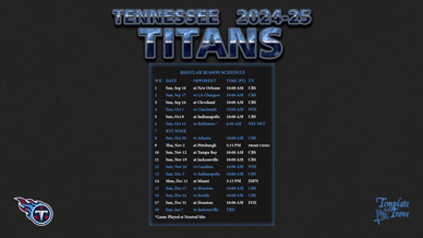 Tennessee Titans 2024-25 Wallpaper Schedule