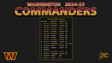 Washington Commanders 2024-25 Wallpaper Schedule