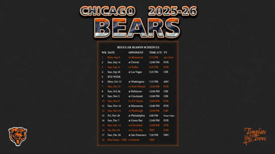 Chicago Bears 2025-26 Wallpaper Schedule