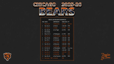 Chicago Bears 2025-26 Wallpaper Schedule