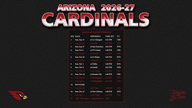 Arizona Cardinals 2026-27 Wallpaper Schedule