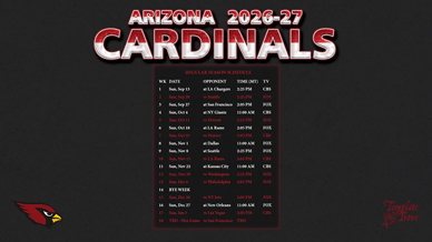 Arizona Cardinals 2026-27 Wallpaper Schedule
