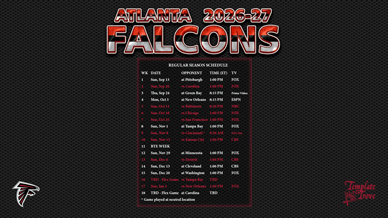 Atlanta Falcons 2026-27 Wallpaper Schedule