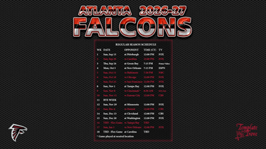 Atlanta Falcons 2026-27 Wallpaper Schedule