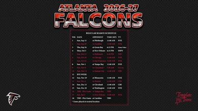 Atlanta Falcons 2026-27 Wallpaper Schedule
