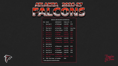 Atlanta Falcons 2026-27 Wallpaper Schedule