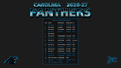 Carolina Panthers 2026-27 Wallpaper Schedule
