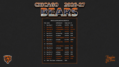 Chicago Bears 2026-27 Wallpaper Schedule