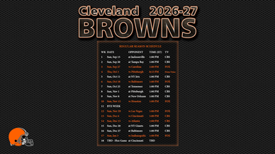 Cleveland Browns 2026-27 Wallpaper Schedule