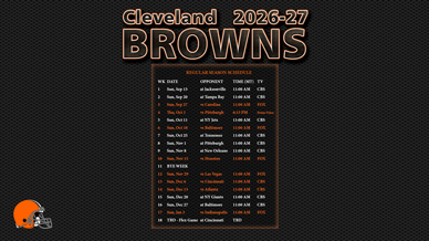 Cleveland Browns 2026-27 Wallpaper Schedule