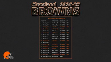 Cleveland Browns 2026-27 Wallpaper Schedule