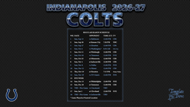 Indianapolis Colts 2026-27 Wallpaper Schedule