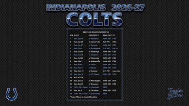 Indianapolis Colts 2026-27 Wallpaper Schedule