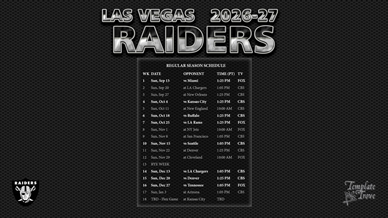 Las Vegas Raiders 2026-27 Wallpaper Schedule