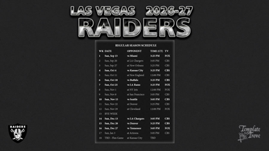 Las Vegas Raiders 2026-27 Wallpaper Schedule