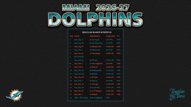 Miami Dolphins 2026-27 Wallpaper Schedule