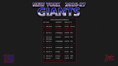 New York Giants 2026-27 Wallpaper Schedule