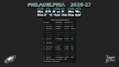 Philadelphia Eagles 2026-27 Wallpaper Schedule