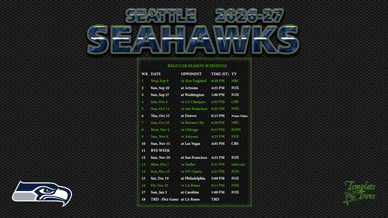 Seattle Seahawks 2026-27 Wallpaper Schedule