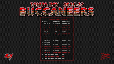 Tampa Bay Buccaneers 2026-27 Wallpaper Schedule