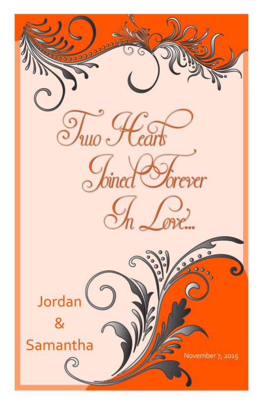 Wedding Program Cover Template 8b