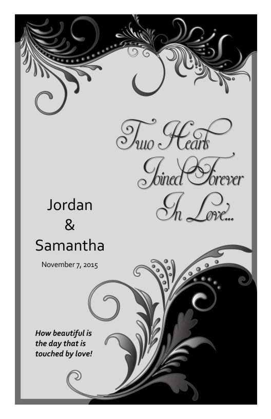 Wedding Program Cover Template 8E