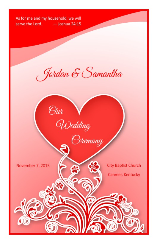 Wedding Program Cover Template 9G