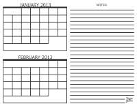 2013 - 2 Month Calendar